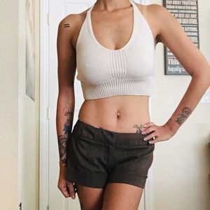 B.Trü Brown Plaid Short Shorts